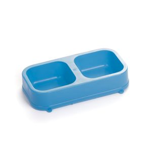 Comedero Doble Rectangular Plastico 26cm x 13,5cm x 5cm