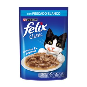 Sobre Purina Felix Classic Gato con Pescado Blanco 85 gr