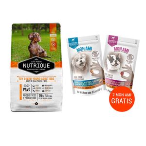 Nutrique Perro Adulto Raza Pequeña 3kg + 2 Mon Ami Snacks GRATIS
