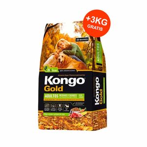 Kongo Gold Perro Adulto Raza Mediana y Grande 21kg + 3kg GRATIS