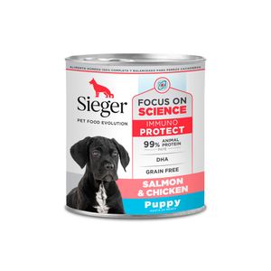 Lata Sieger Perro Puppy Salmón y Pollo 340gr
