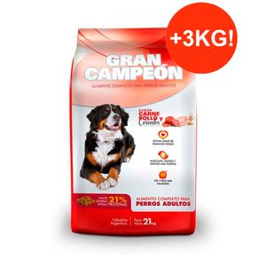 Gran Campeón Perro Adulto Sabor Carne 21kg + 3kg GRATIS