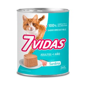 Lata 7 Vidas Gato Adulto Sabor Sardina 340gr