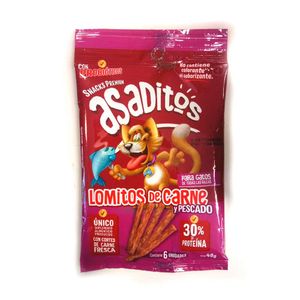 Asaditos Lomitos de Carne Y Pescado Para Gato 6 Unidades
