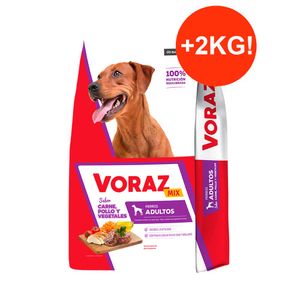 Voraz Perro Adulto Mix Carne, Pollo Y  Vegetales 20kg + 2kg GRATIS