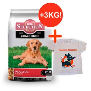 Dog Selection Adulto Criadores 21kg + 3kg  + Remera de REGALO