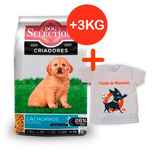 Dog Selection Criadores Perro Cachorro 21kg + 3kg + Remera de REGALO