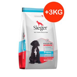 Sieger Perro Cachorro 15kg + 3kg GRATIS