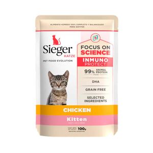 Sobre Sieger Gato Katze Kitten Sabor Pollo 100gr
