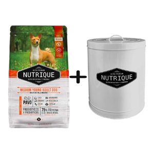 Nutrique Perro Adulto Mediano 12kg + Tacho Nutrique Grande de REGALO