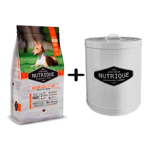 Nutrique Perro Adulto Senior +7 Raza Mediana 12kg + Tacho Nutrique Grande de REGALO