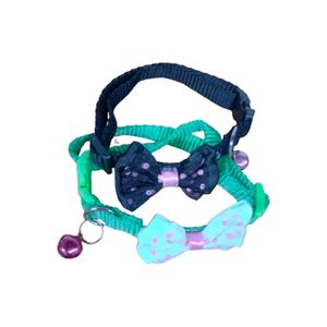 Collar Gato Ajustable Con Moño y Cascabel