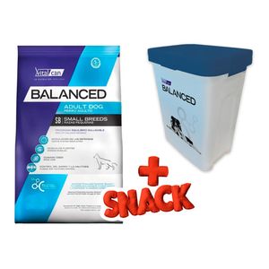 Balanced Perro Adulto Raza Pequeña 3kg + Snack + Almacenadora de REGALO