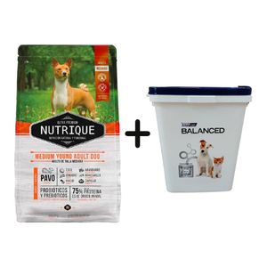 Nutrique Perro Adulto Raza Mediana 3kg + Almacenadora de REGALO