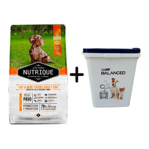 Nutrique Perro Adulto Raza Pequeña y Mini 3kg + Almacenadora de REGALO
