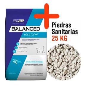 Combo Balanced Gato Adulto 7,5kg + Piedras Sanitarias 25kg