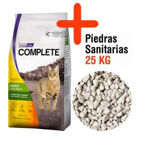 Combo Complete Gato Adulto Castrado / Control Peso 7,5kg + Piedras Sanitarias 25kg