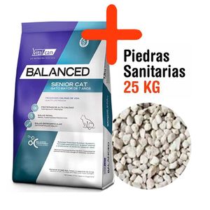 Combo Balanced Gato Senior 7,5kg + Piedras Sanitarias 25kg