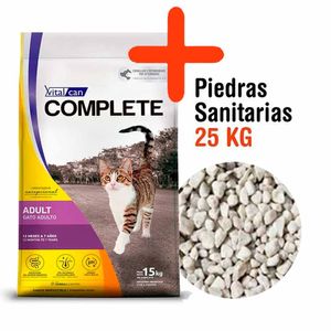 Combo Complete Gato Adulto 15kg + Piedras Sanitarias 25kg