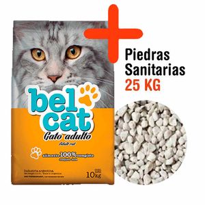 Combo BelCat Gato Adulto 10kg + Piedras Sanitarias 25kg