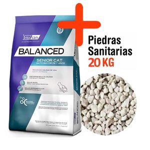 Combo Balanced Gato Senior 7,5kg + Piedras Sanitarias 20kg