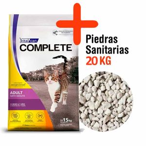 Combo Complete Gato Adulto 15kg + Piedras Sanitarias 20kg