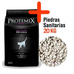 Combo Protemix Gato Adulto 10kg + Piedras Sanitarias 20kg