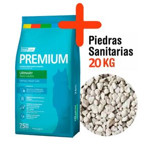 Combo Premium Gato Urinary 7,5kg + Piedras Sanitarias 20kg