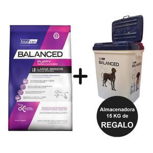 Balanced Perro Cachorro Raza Grande 20kg + Almacenadora 15kg de REGALO
