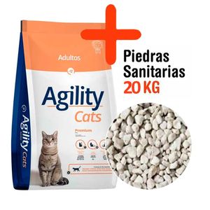 Combo Agility Gato Adulto 10kg + Piedras Sanitarias 20kg