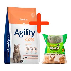Combo Agility Gato Adulto 10kg + Poopy Pets Cama 5kg