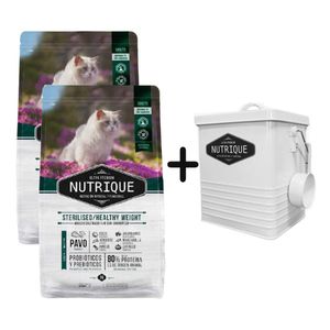 2 Unidades Nutrique Gato Adulto Castrado Control de Peso 2kg + Tacho de REGALO