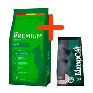 Combo Premium Gato Adulto 7,5kg + Piedras Limpcat 4kg