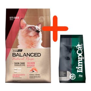 Balanced Natural Recipe Combo Gato Adulto Salmón 7,5kg + Piedras Limpcat 4kg