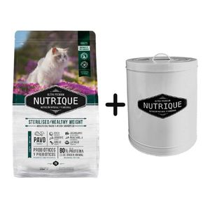 Nutrique Gato Castrado o Sobrepeso 7,5kg + Tacho Grande Nutrique de REGALO