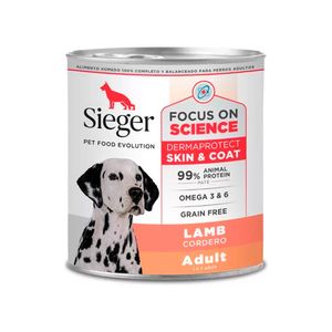 Lata Sieger Perro Adulto Dermaprotect Cordero 340gr