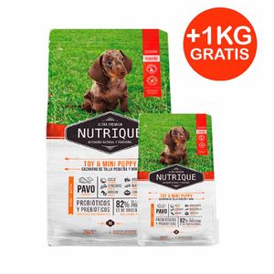 Nutrique Perro Cachorro Raza Pequeña 3kg + 1 Bolsa de 1kg GRATIS