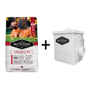 Nutrique Perro Adulto Senior Raza Grande +6 Años 3kg + Tacho Chico de REGALO