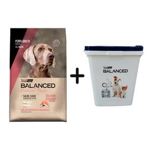 Balanced Natural Recipe Perro Adulto Salmón Rosado 3kg + Almacenadora Chica de REGALO
