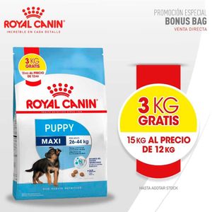 PROMO Royal Canin Maxi Perro Puppy 12kg + 3kg GRATIS