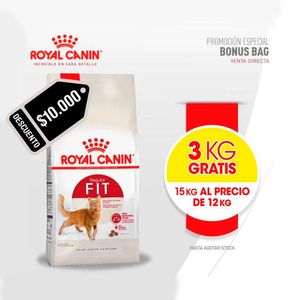 PROMO Royal Canin Gato Adulto Fit 32 12kg + 3kg GRATIS - $ 10.000 Dto.