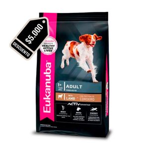 PROMO Eukanuba Perro Adulto Raza Mediana Cordero 15kg - $ 5.000 Dto.