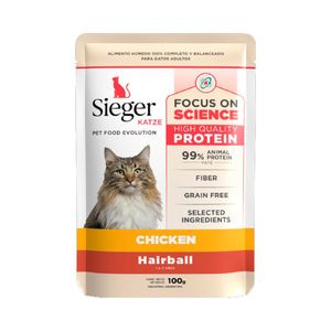 Sobre Sieger Gato Katze Adulto Hairball 100gr