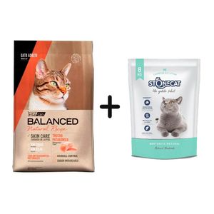 Balanced Natural Recipe Combo Gato Adulto Trucha 7,5kg + Stone Cat 8kg