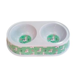 Comedero De Melamina Doble Estampado 9,5"
