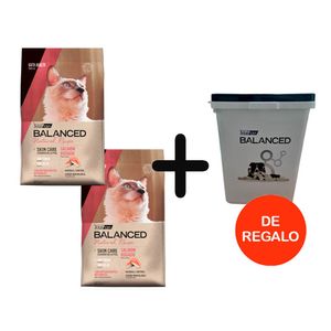 Balanced Natural Recipe PROMO Gato Adulto Salmón 3kg x 2 + Almacenadora de REGALO