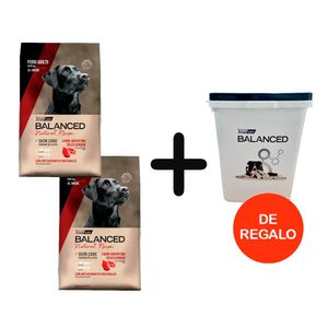 Balanced Natural Recipe PROMO Perro Adulto Carne 3kg x 2 + Almacenadora de REGALO