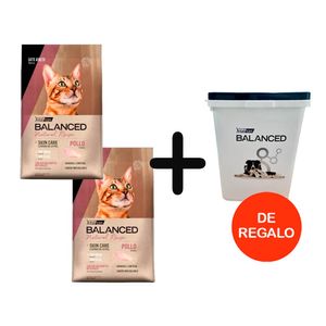 Balanced Natural Recipe PROMO Gato Adulto Pollo 3kg x 2 + Almacenadora de REGALO