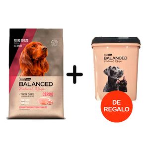Balanced Natural Recipe Adulto Cerdo 15kg + Almacenadora de REGALO