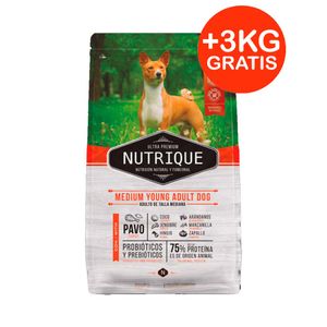 Nutrique Perro Adulto Raza Mediana 12kg + 3kg GRATIS